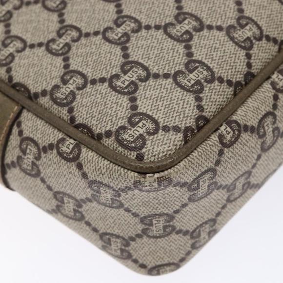 GUCCI GG Plus Supreme Clutch Bag PVC Beige Auth ep10321